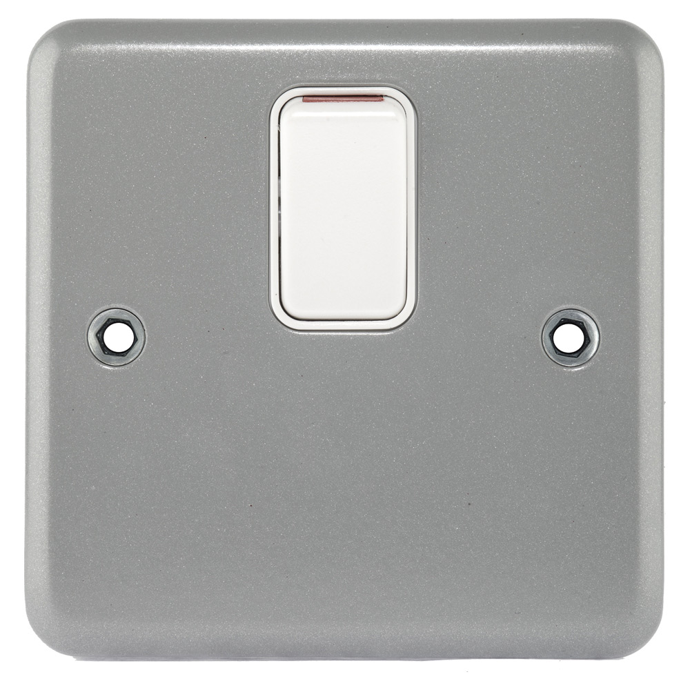 Image of MK Metalclad K5212ALM 20A Switch Double Pole Surface Mounted Grey