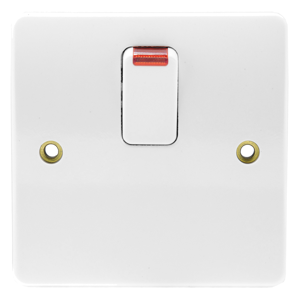 Image of MK Logic K5423WHI 20A Switch Double Pole with Flex Outlet Neon White