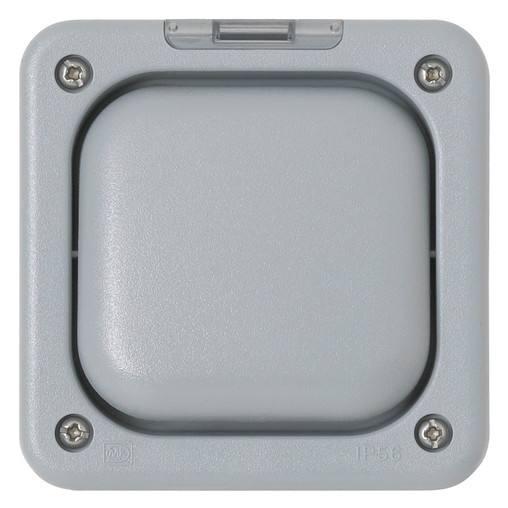 Image of MK Masterseal K56401GRY Light Switch 1 Gang 2 Way 10AX Neon Grey IP66