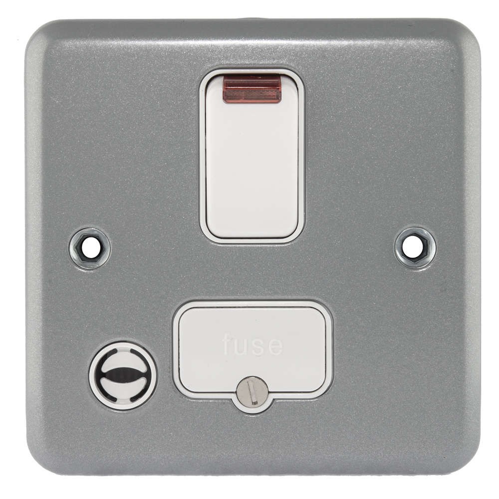 Image of MK Metalclad K972ALM Switched Fused Spur 13A DP Flex Outlet Neon Grey