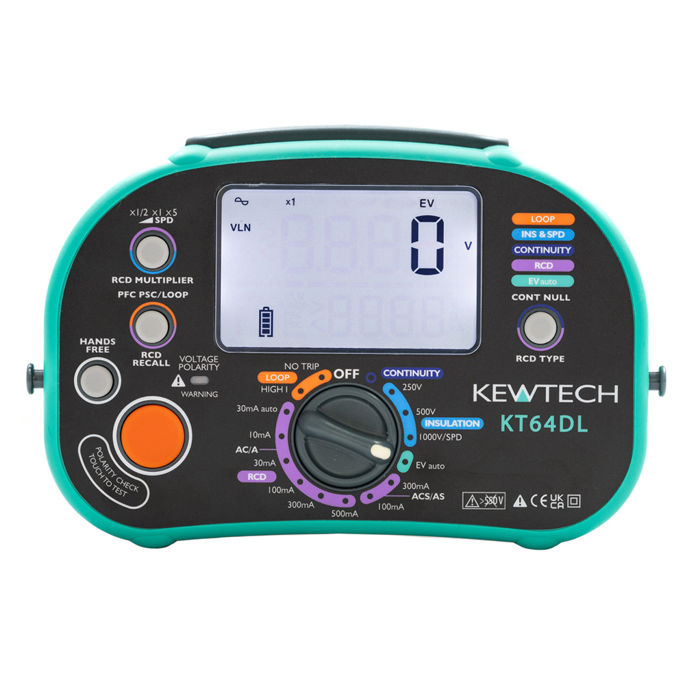 Image of Kewtech KT63DL Digital Multifunction 5 in 1 Tester with Polarity Check