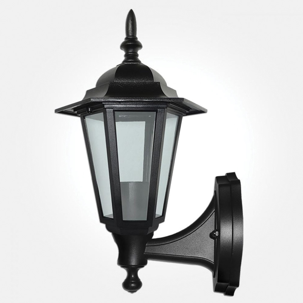Image of Eterna Polycarbonate Lantern Wall Light Black 60W