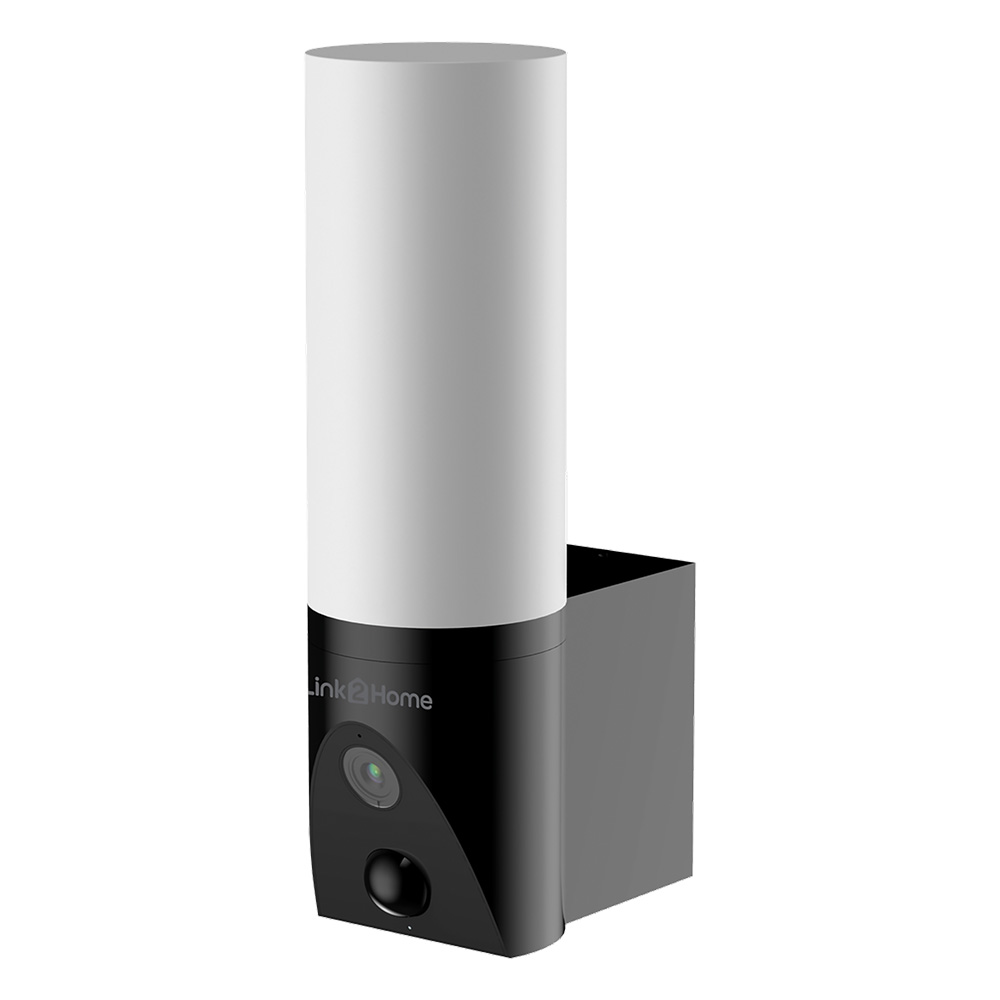 Image of Link2Home L2H-PRHCAMBK Porch Camera with Light and 2 Way Audio Black