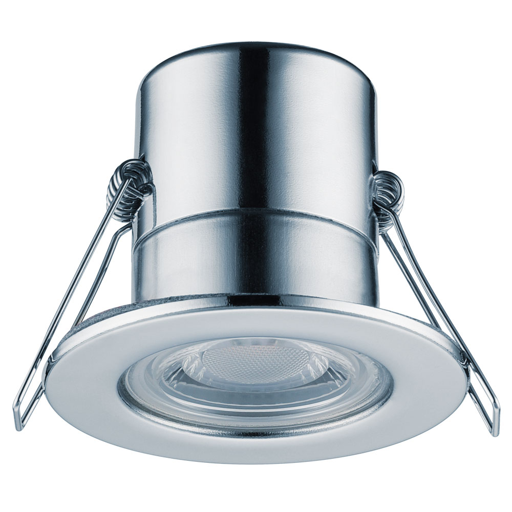 Image of Luceco LED Downlight 5W Fixed Fire Rated 3000K Polished Chrome
