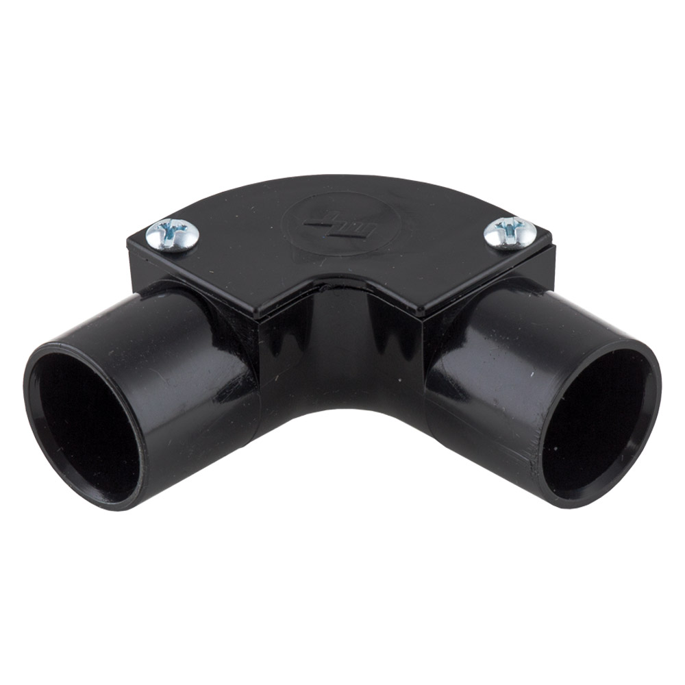 Image of Marshall Tufflex MIE2BK 20mm Inspection Elbow Black Plastic Conduit PVC