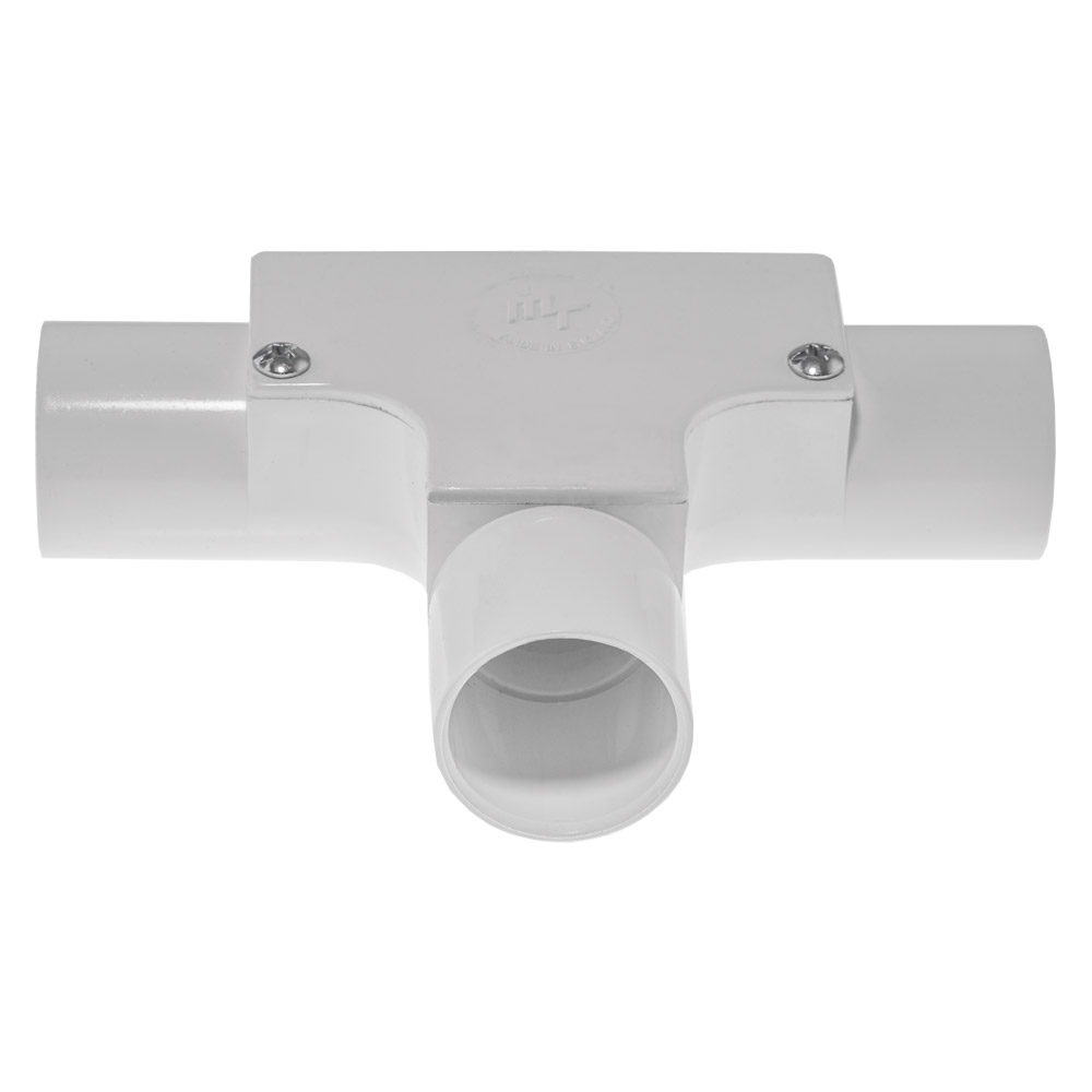 Image of Marshall Tufflex MIT2WH 20mm Inspection Tee White Plastic Conduit PVC