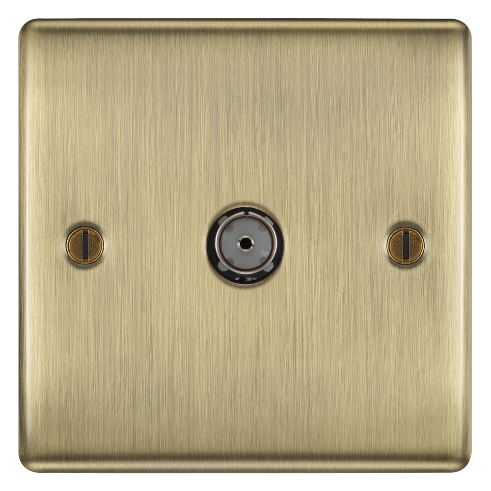 Images of BG Nexus Metal Non Isolated TV Coaxial Socket 1 Gang Antique Brass