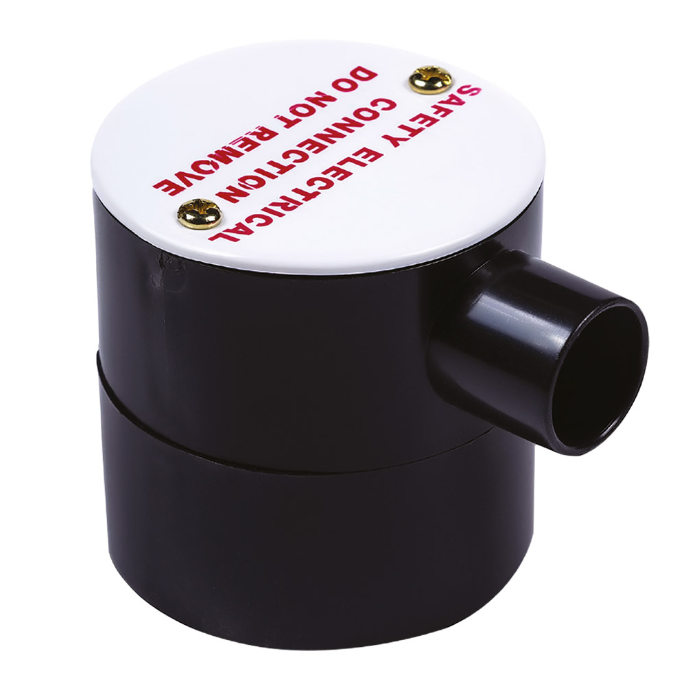 Image of Niglon EEB Black Round Earth Electrode Box Protection Cover One Way Connection