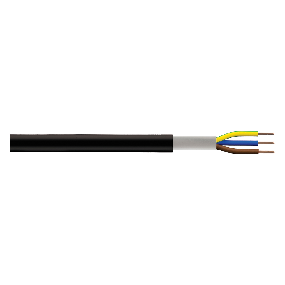 Image of 2.5mm 32A NYYJ 3 Core Unarmoured Power Control Cable 1M Cut Length