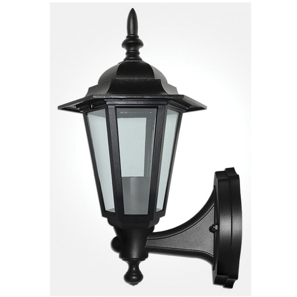 Image of Eterna Polycarbonate Lantern Wall Light with PIR Black 60W
