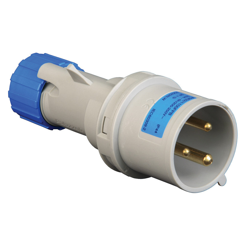 Image of Lewden 16A 230V Blue Industrial Plug 3 Pin Weatherproof IP44