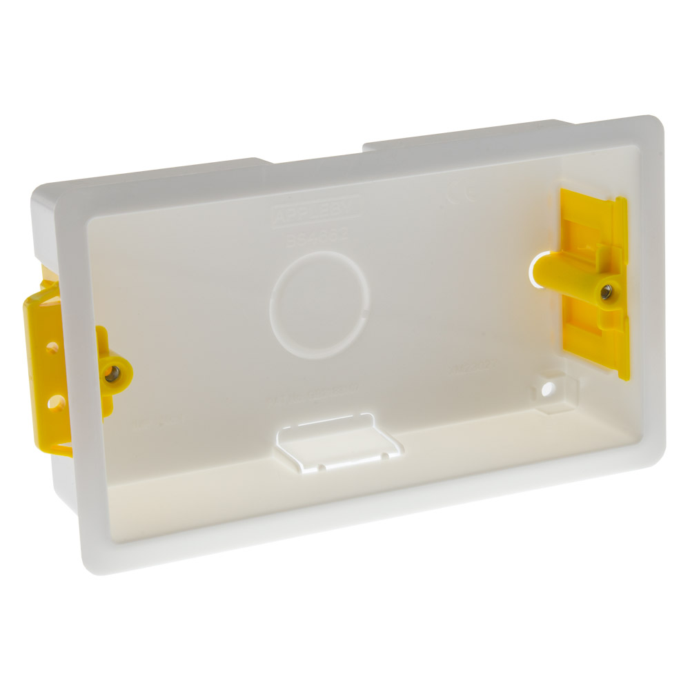 Image of Appleby SB629 Dry Lining Box 2 Gang 35mm Deep Double Plate White