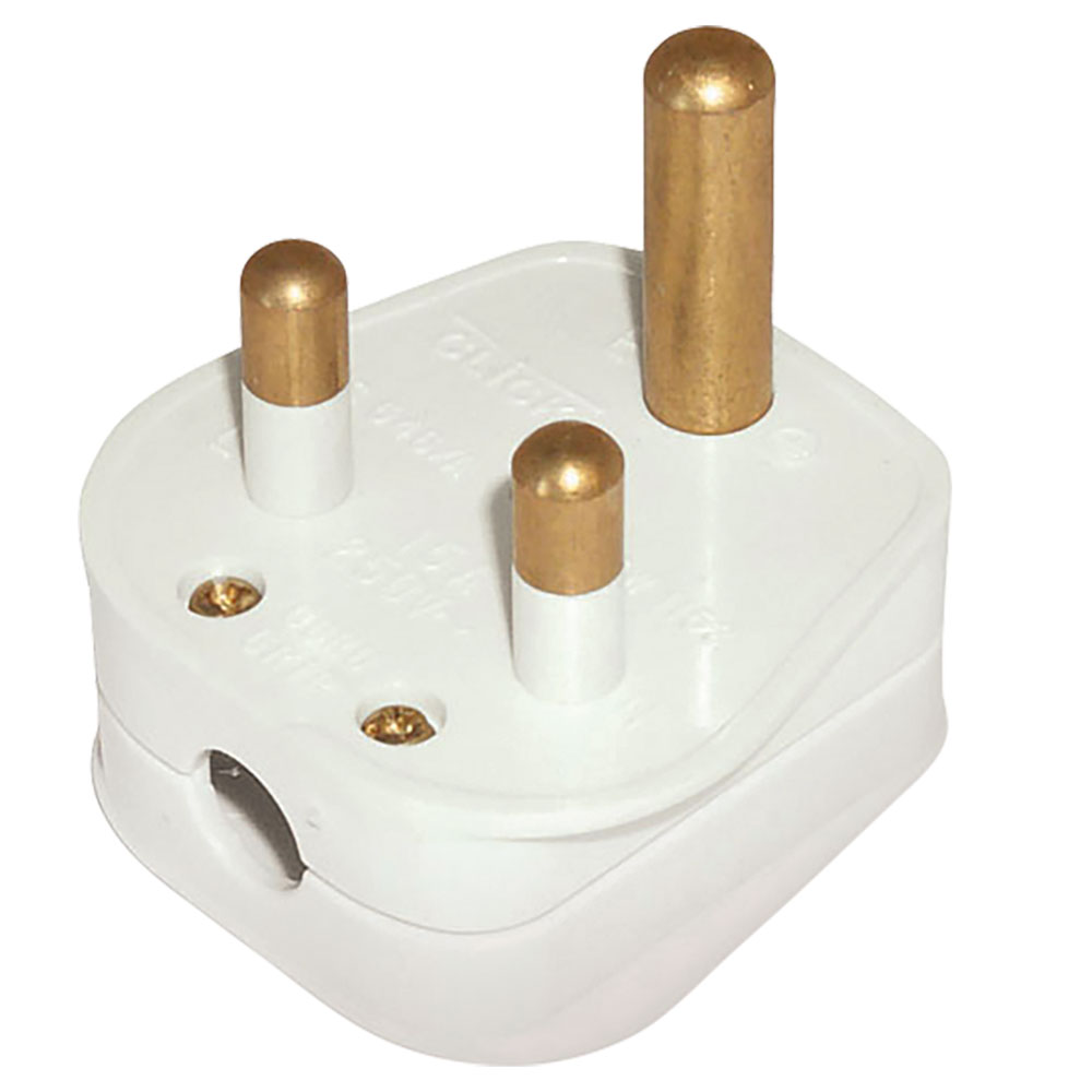 Image of Scolmore PA166 5A Round 3 Pin Plug Top Plastic White