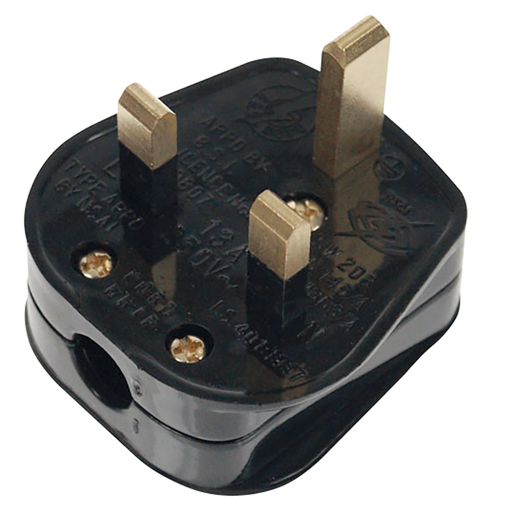 Image of Scolmore PA330 13A Standard Fused Plug Top 3 Pin Plastic Black