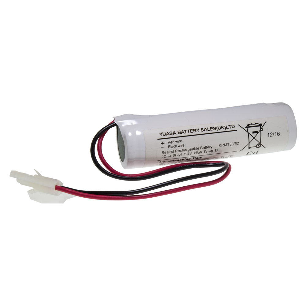 Image of Emergency Lighting Battery 2 Cell Stick 2.4V 4aH Lead and Connector