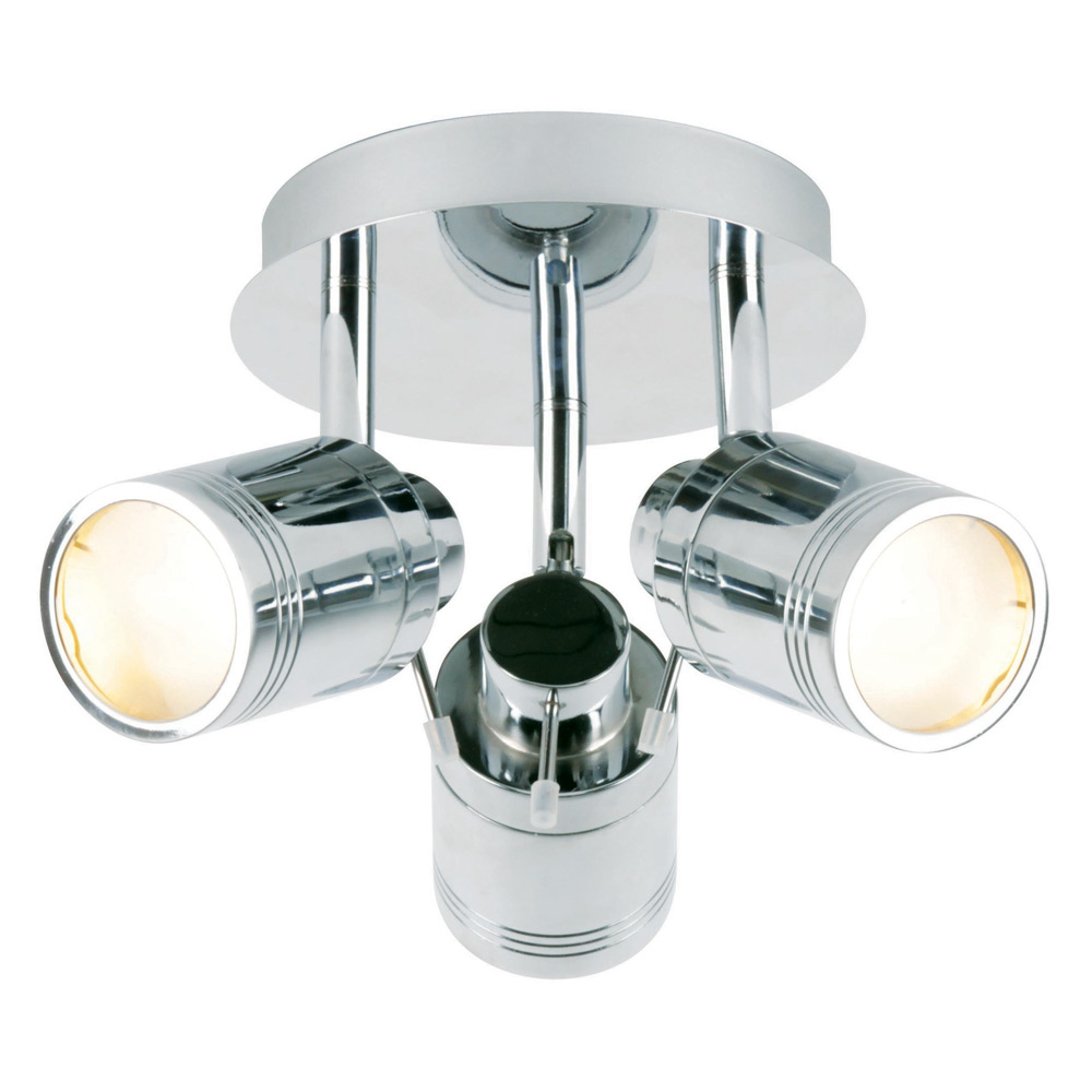 Image of Spa Scorpius Bathroom Triple Ceiling Spotlight GU10 35W Chrome Glass