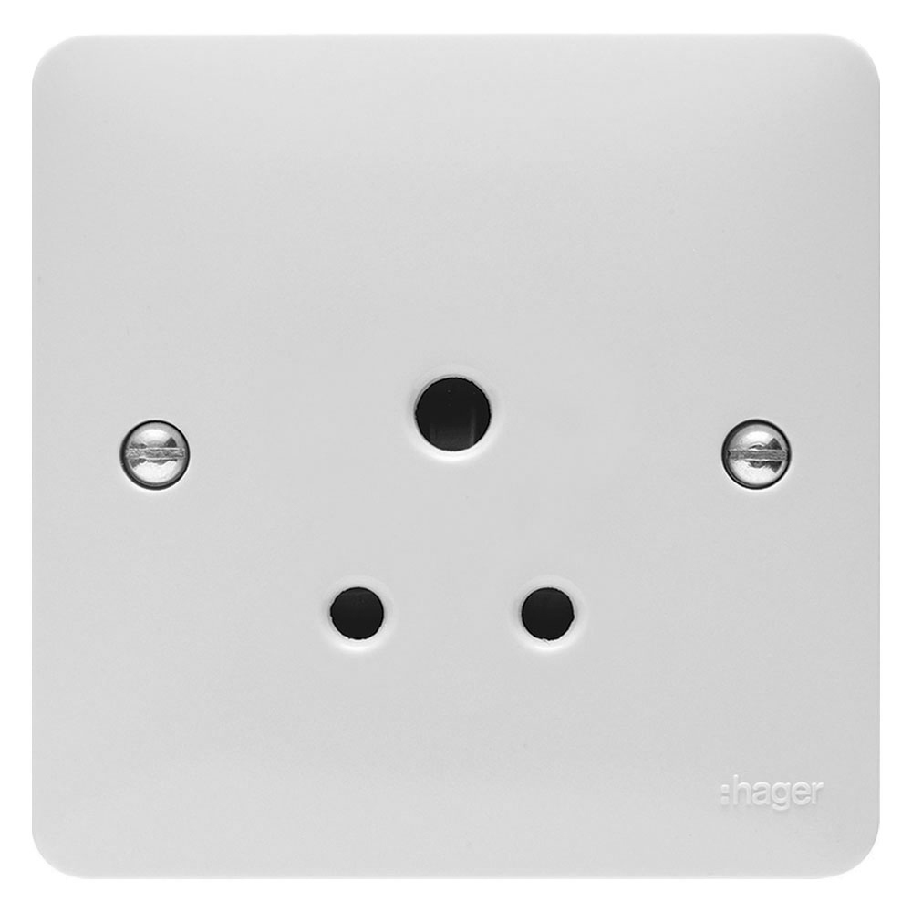 Image of Hager Sollysta WMS51 Unswitched Single Socket 5A Single Pole White