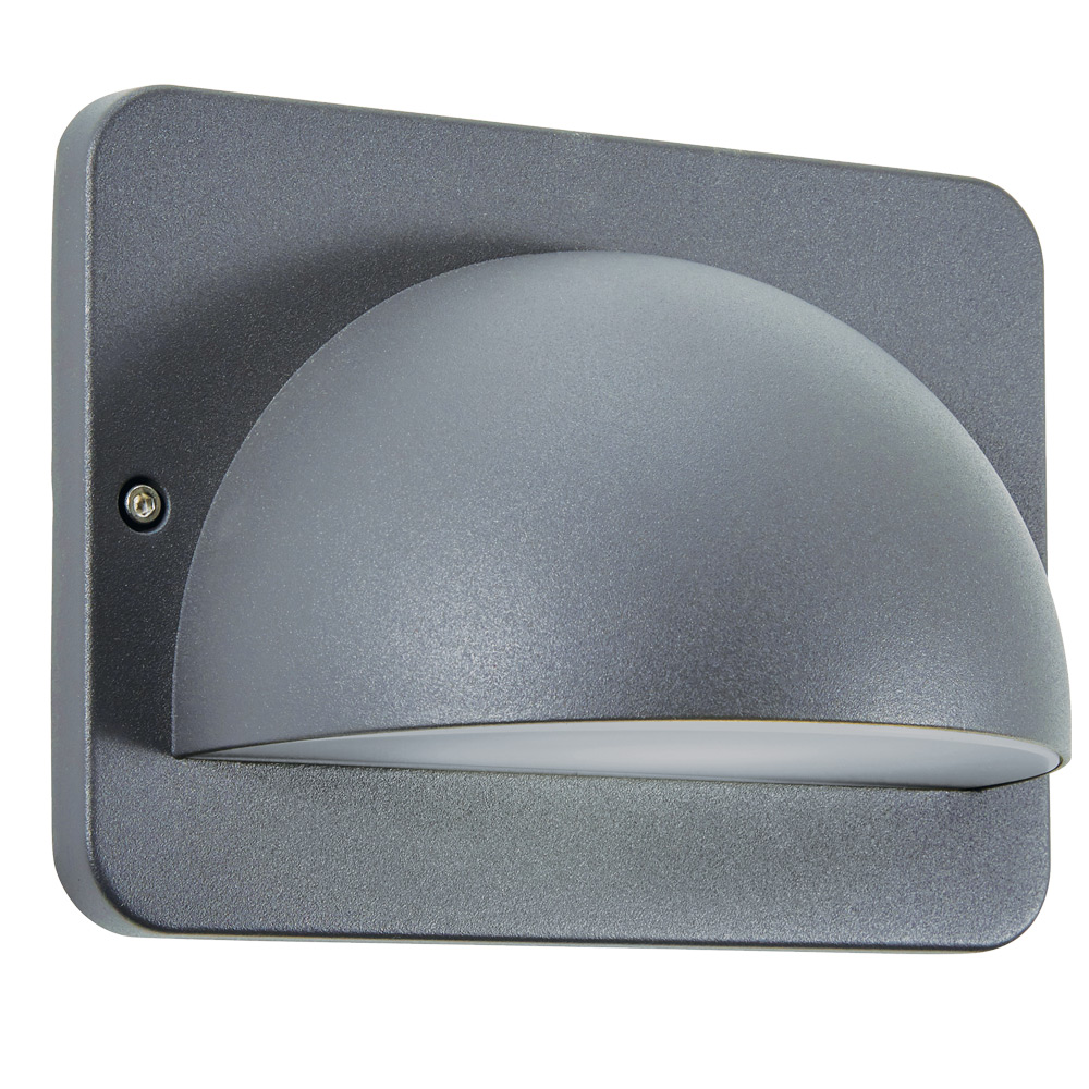 Image of Zinc Rennes 10W LED Dome Surface Mounted Wall Light IP54 Anthracite