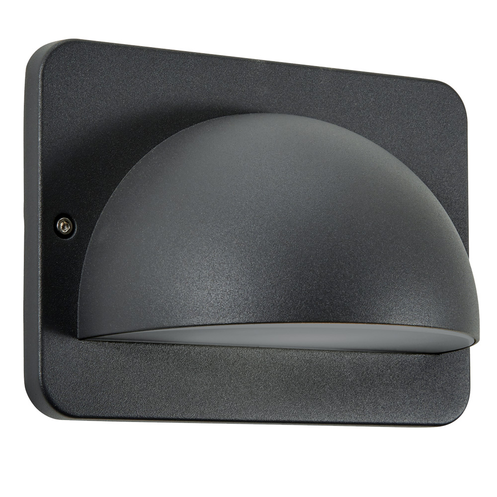 Image of Zinc Rennes 10W LED Dome Surface Mounted Wall Light IP54 Black