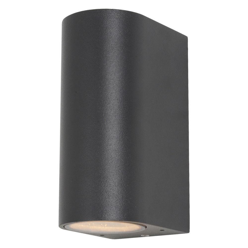 Image of Forum Zinc Antar Outdoor Wall Light GU10 Up and Down Black Steel