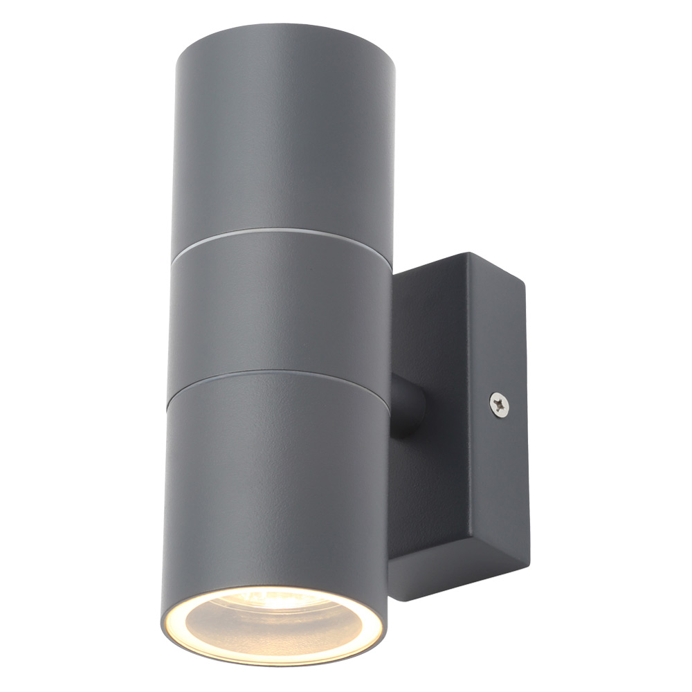 Image of Forum Zinc Leto Outdoor Wall Light GU10 Up and Down Anthracite Steel
