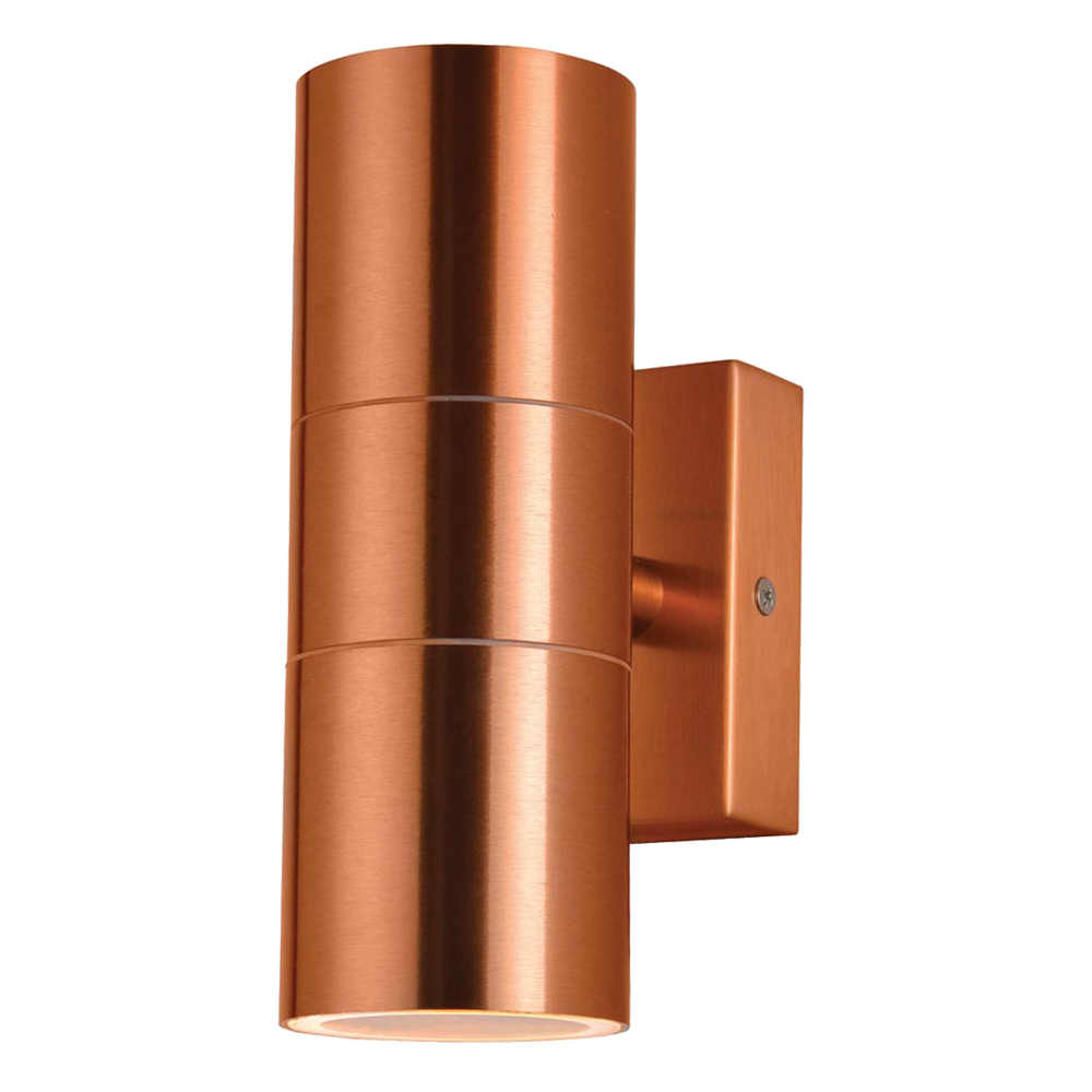 Image of Forum Zinc Leto Outdoor Wall Light GU10 Up and Down Copper Steel