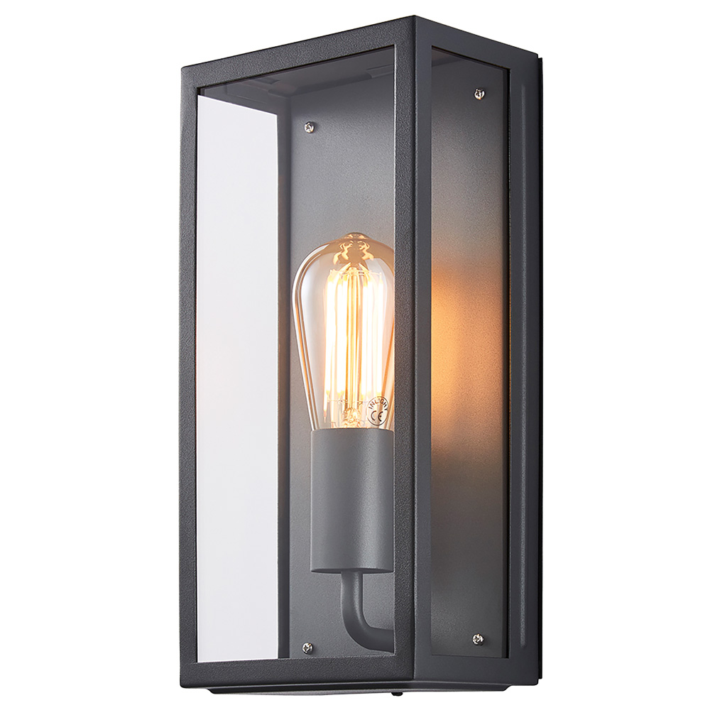 Image of Forum Zink Minerva Box Lantern Anthracite and Glass