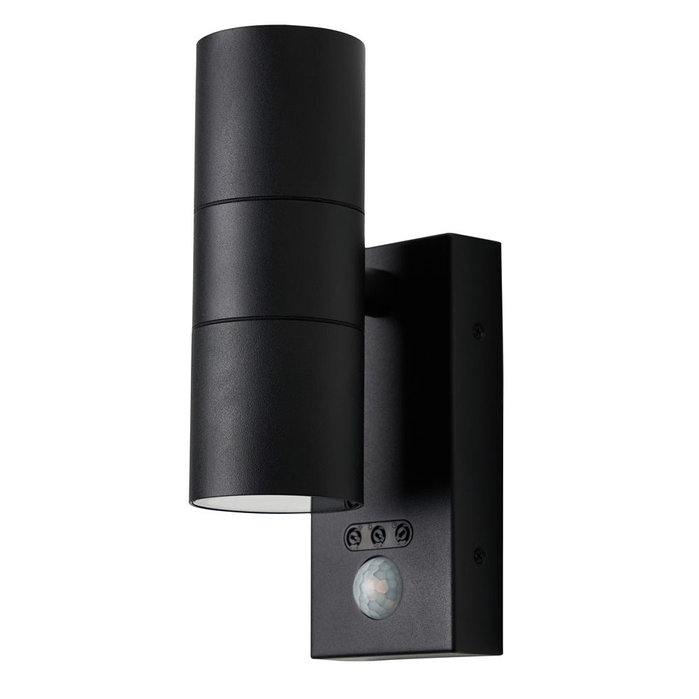 Image of Forum Zinc Leto PIR Outdoor Wall Light GU10 Up and Down Black