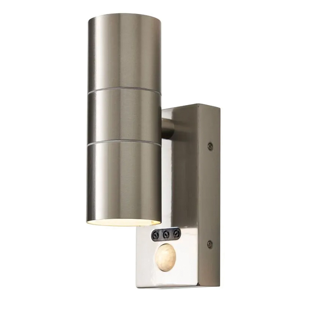 Image of Forum Zinc Leto PIR Outdoor Wall Light GU10 Up and Down Steel