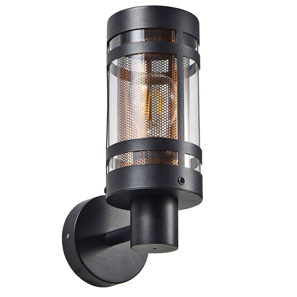 Images of Zink Gada Tubular Wall Light Black Brass Mesh