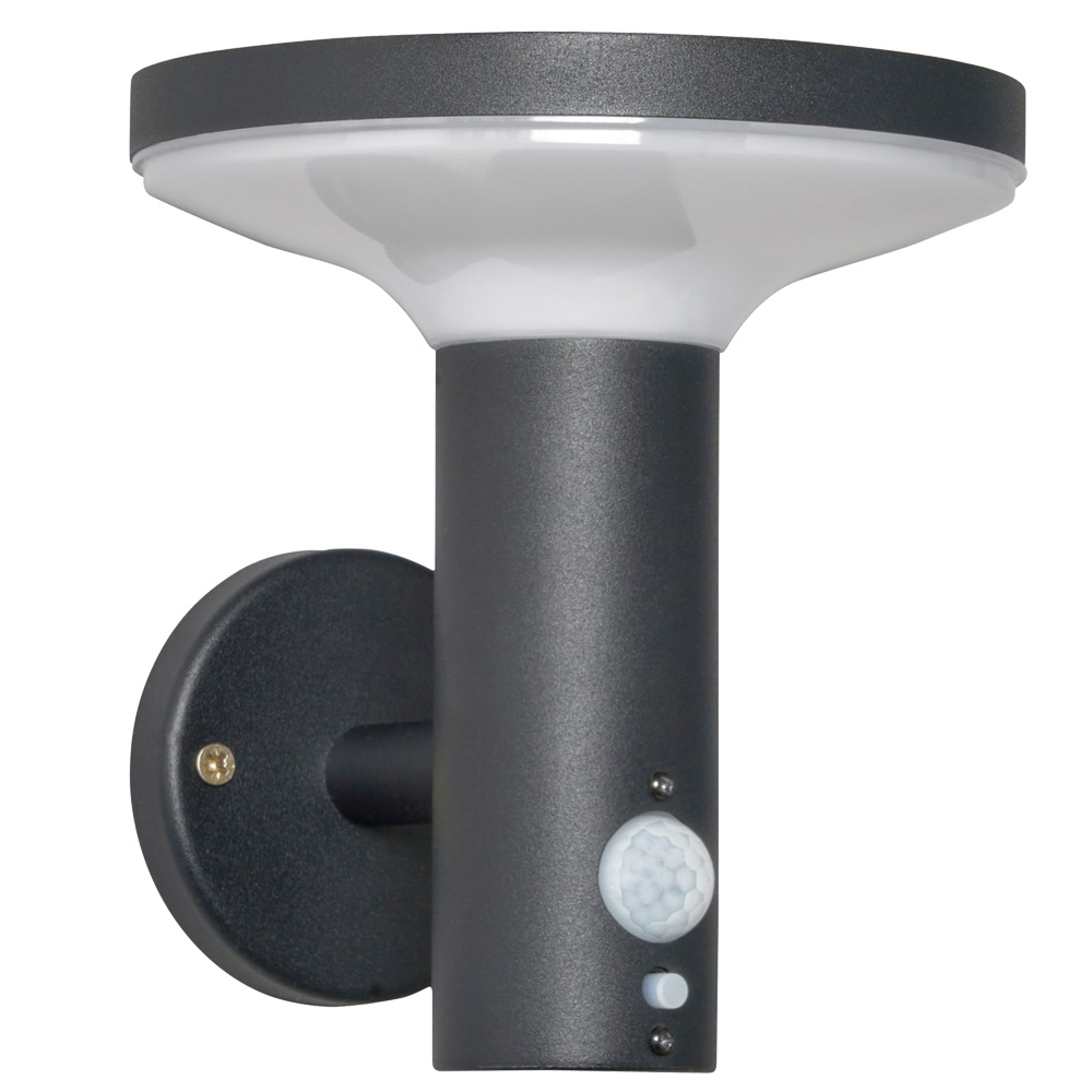 Image of Zink Clare Solar Powered Wall Light with PIR Black 4.4W