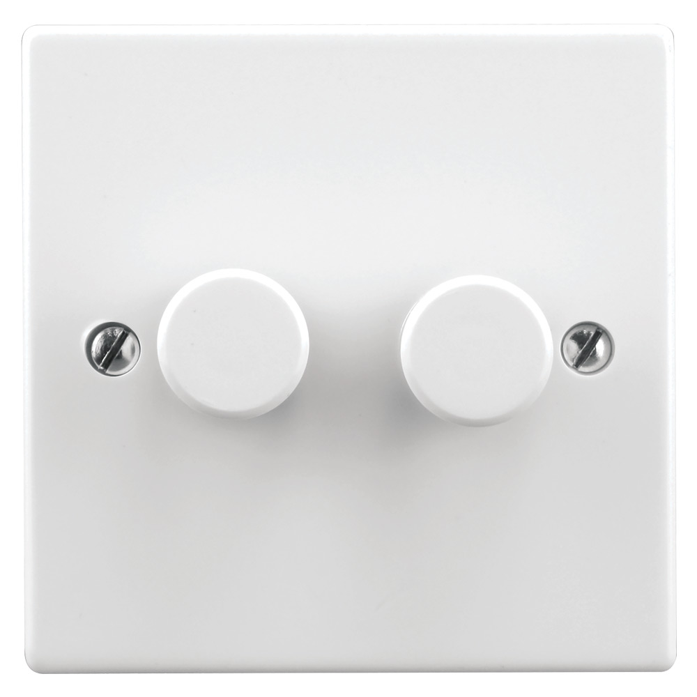 Image of Zano ZSP152 LED Dimmer 0-150W 2 Gang Double Plate White